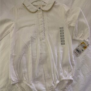NWT OshKosh B'gosh White Long Sleeve Bodysuit